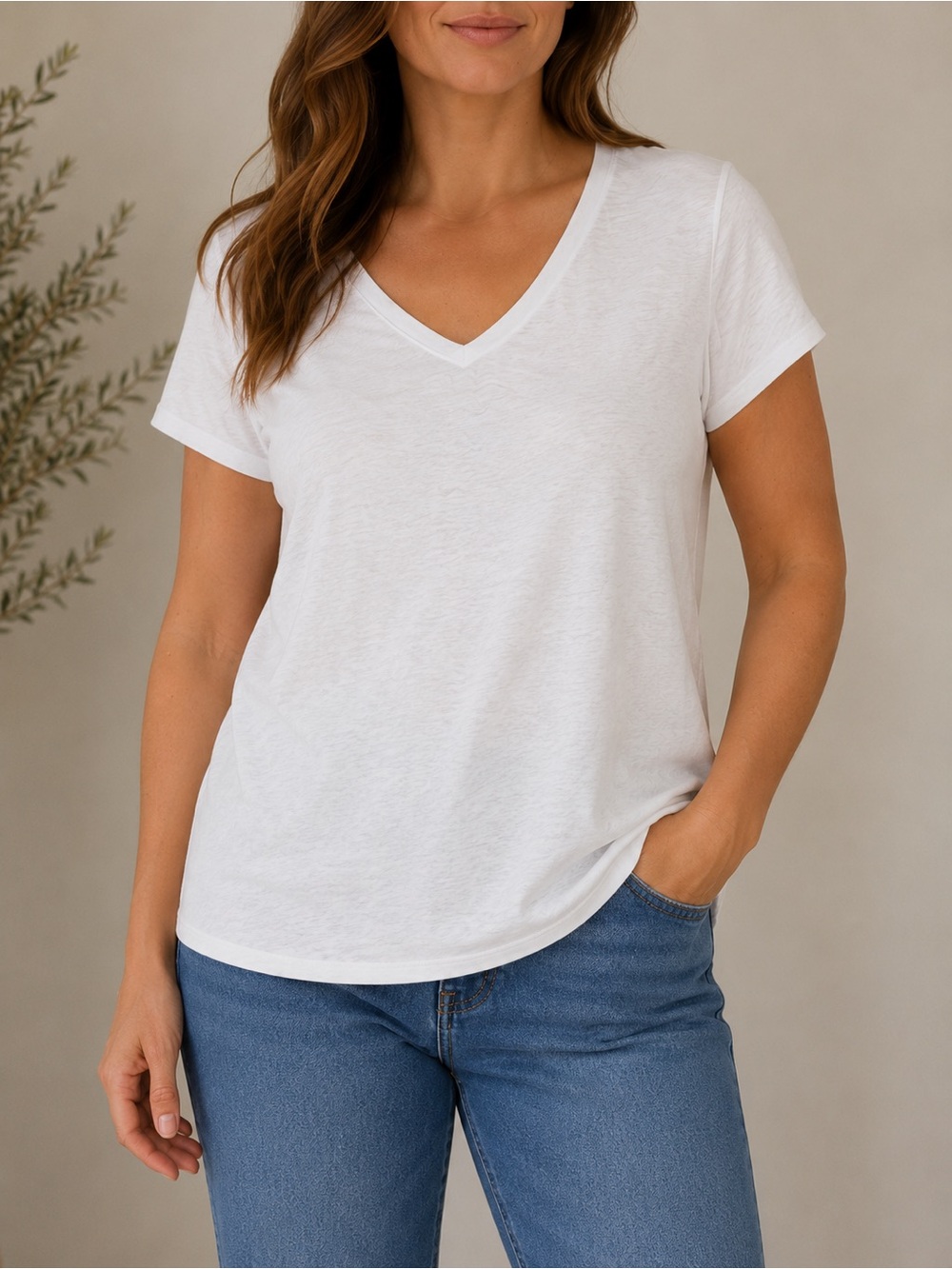 J.McLaughlin Kacey V-Neck Top White XL NWT